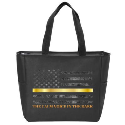 Dispatcher Gifts Thin Gold Line Thin Yellow Line 911 Zip Tote Bag