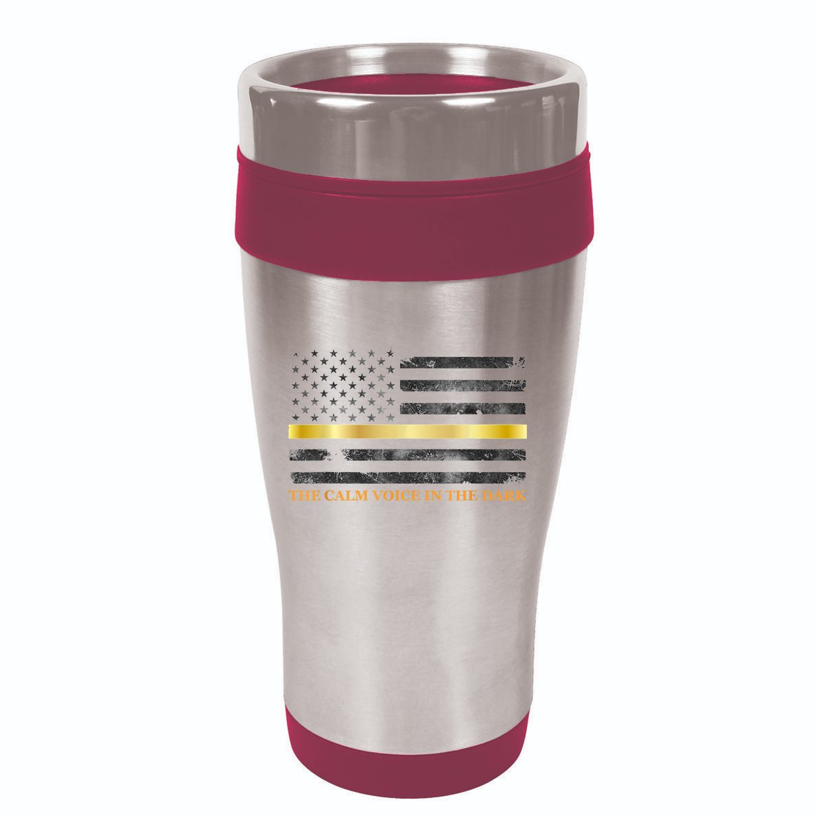 Dispatcher Gifts Thin Gold Line Thin Yellow Line 911 16oz Travel Tumbler