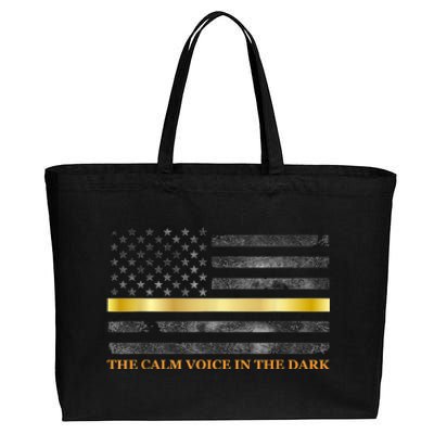 Dispatcher Gifts Thin Gold Line Thin Yellow Line 911 Cotton Canvas Jumbo Tote