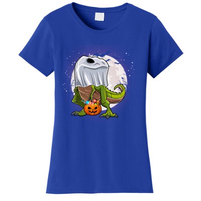 Dinosaur Ghost Trick Or Treat Funny Costume Halloween T Rex Cool Gift Women's T-Shirt