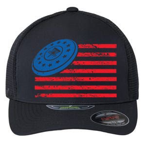 Disc Golf T USA Flag Disc Golf Flexfit Unipanel Trucker Cap