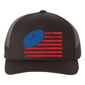 Disc Golf T USA Flag Disc Golf Yupoong Adult 5-Panel Trucker Hat