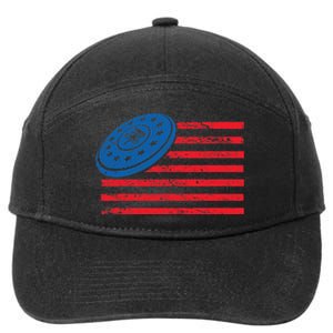 Disc Golf T USA Flag Disc Golf 7-Panel Snapback Hat