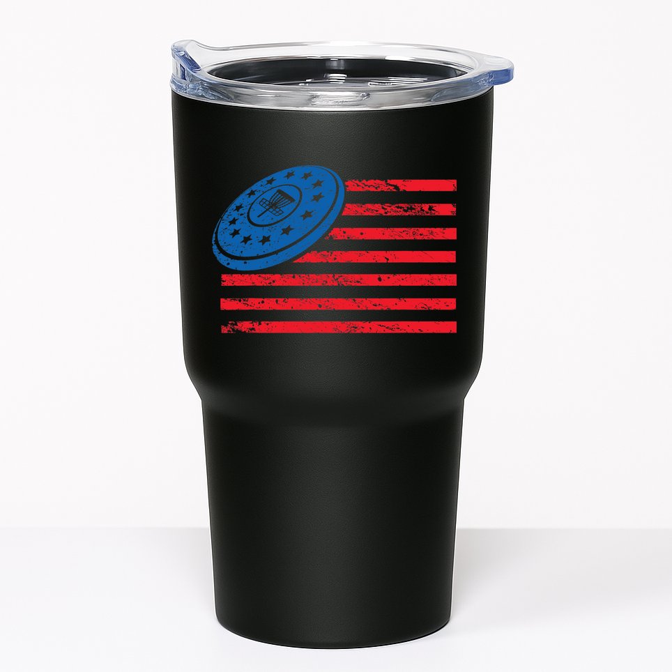 Disc Golf T USA Flag Disc Golf Tumbler
