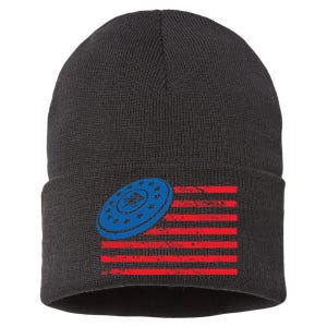 Disc Golf T USA Flag Disc Golf Sustainable Knit Beanie