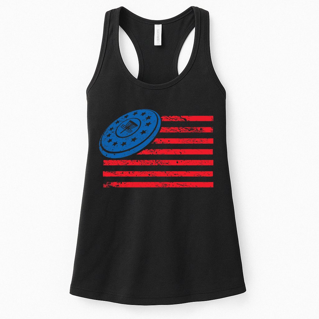 Disc Golf T USA Flag Disc Golf Womens Tank Top