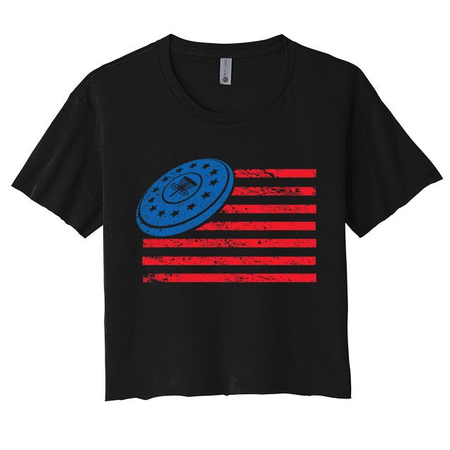 Disc Golf T USA Flag Disc Golf Crop Top