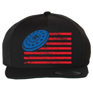 Disc Golf T USA Flag Disc Golf Wool Snapback Cap