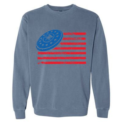 Disc Golf T USA Flag Disc Golf Garment-Dyed Sweatshirt