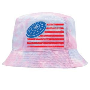 Disc Golf T USA Flag Disc Golf Tie-Dyed Bucket Hat