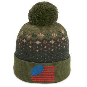 Disc Golf T USA Flag Disc Golf The Baniff Cuffed Pom Beanie