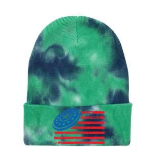 Disc Golf T USA Flag Disc Golf Tie Dye 12in Knit Beanie