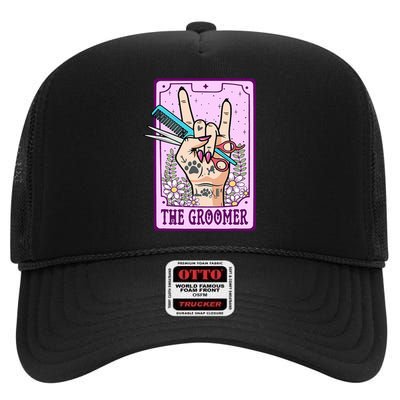 Dog Groomer Tarot Card Dog Grooming High Crown Mesh Back Trucker Hat