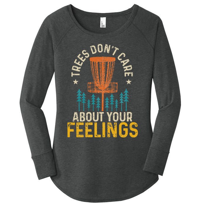 Disc Golf Trees Don't Care About Your Feelings Frolf Vintage Women's Perfect Tri Tunic Long Sleeve Shirt