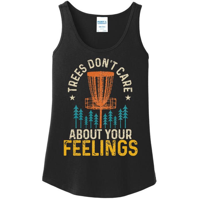 Disc Golf Trees Don't Care About Your Feelings Frolf Vintage Ladies Essential Tank