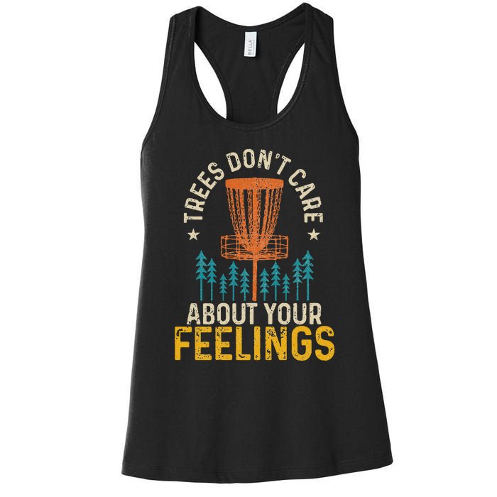 Disc Golf Trees Don't Care About Your Feelings Frolf Vintage Women's Racerback Tank