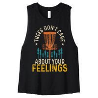 Disc Golf Trees Don't Care About Your Feelings Frolf Vintage Women's Racerback Cropped Tank