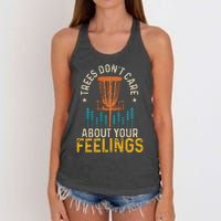 Disc Golf Trees Don't Care About Your Feelings Frolf Vintage Women's Knotted Racerback Tank