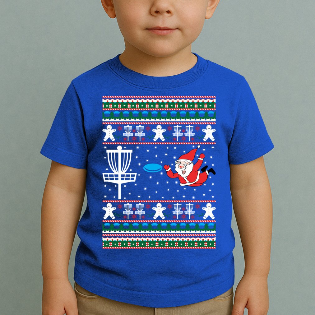 Disc Golf Ugly Christmas Merry Discmas Holiday Xmas Gift Cool Gift Toddler T-Shirt
