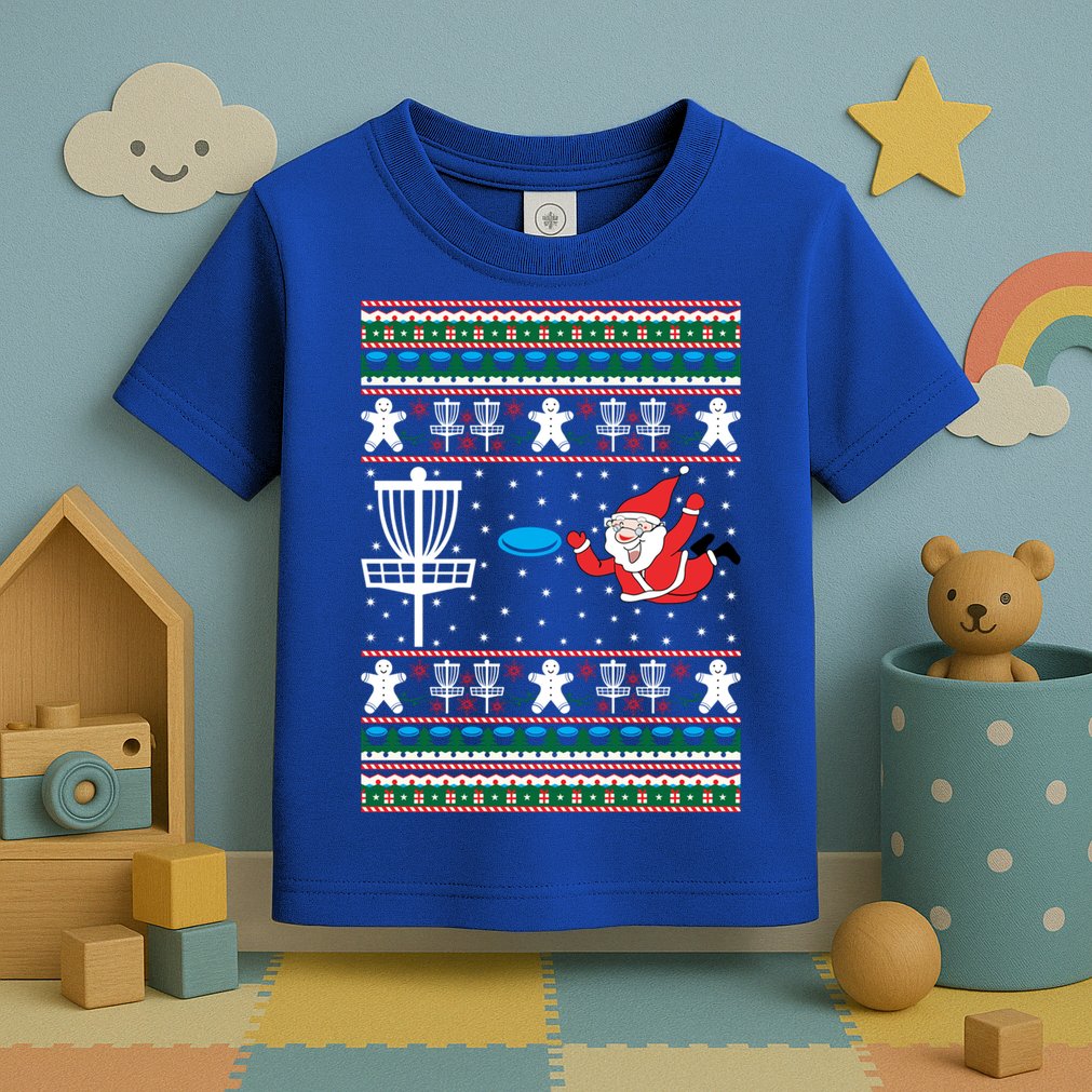 Disc Golf Ugly Christmas Merry Discmas Holiday Xmas Gift Cool Gift Toddler T-Shirt