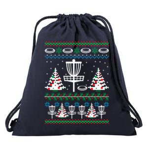 Disc Golf Ugly Christmas Gift Game Holiday Xmas Gift Drawstring Bag