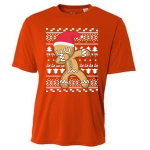 Dabbing Gingerbread Ugly Christmas Sweater Gift Cooling Performance Crew T-Shirt