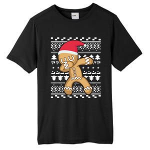 Dabbing Gingerbread Ugly Christmas Sweater Gift Tall Fusion ChromaSoft Performance T-Shirt