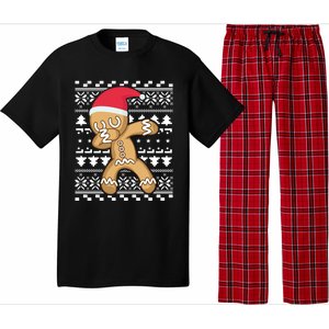 Dabbing Gingerbread Ugly Christmas Sweater Gift Pajama Set