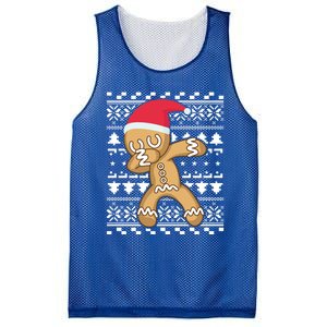 Dabbing Gingerbread Ugly Christmas Sweater Gift Mesh Reversible Basketball Jersey Tank