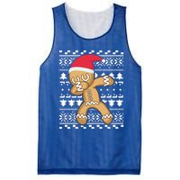 Dabbing Gingerbread Ugly Christmas Sweater Gift Mesh Reversible Basketball Jersey Tank