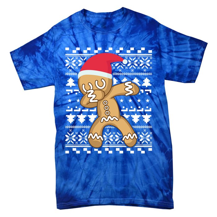 Dabbing Gingerbread Ugly Christmas Sweater Gift Tie-Dye T-Shirt