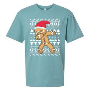 Dabbing Gingerbread Ugly Christmas Sweater Gift Sueded Cloud Jersey T-Shirt