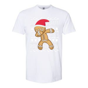 Dabbing Gingerbread Ugly Christmas Sweater Gift Softstyle CVC T-Shirt