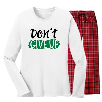 Don't Give Up Mental Health Awareness Women's Long Sleeve Flannel Pajama Set 