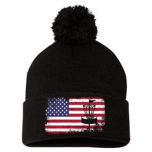 Disc Golf Usa Flag Disc Golf Pom Pom 12in Knit Beanie