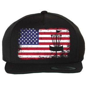 Disc Golf Usa Flag Disc Golf Wool Snapback Cap