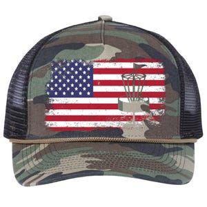 Disc Golf Usa Flag Disc Golf Retro Rope Trucker Hat Cap