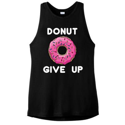 Donut Give Up Ladies PosiCharge Tri-Blend Wicking Tank