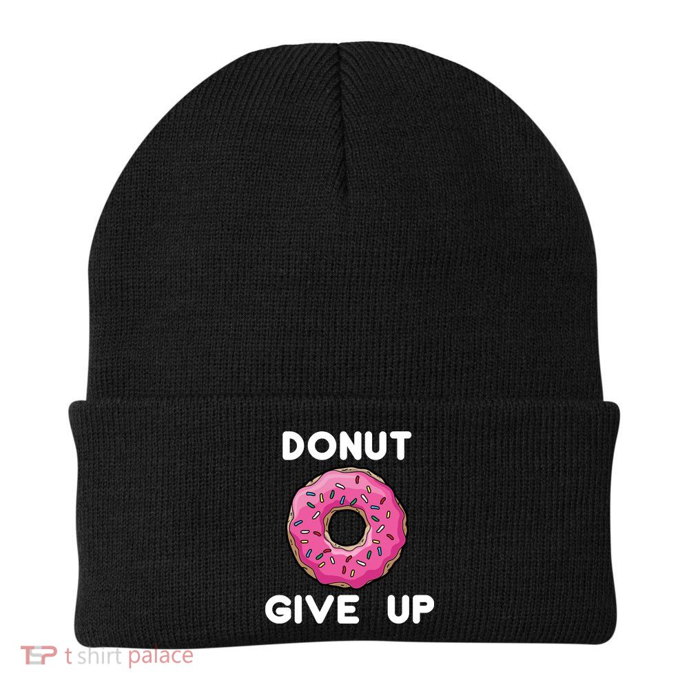 Donut Give Up Knit Cap Winter Beanie