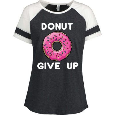 Donut Give Up Enza Ladies Jersey Colorblock Tee