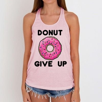 Donut Give Up Women's Knotted Racerback Tank