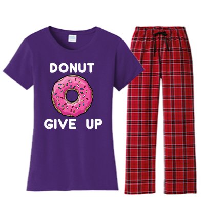 Donut Give Up Women's Flannel Pajama Set