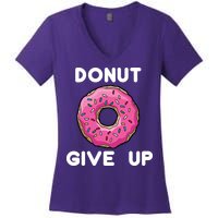 Donut Give Up Women's V-Neck T-Shirt