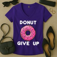 Donut Give Up Women's V-Neck T-Shirt