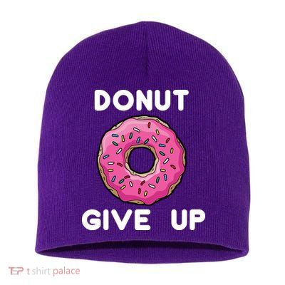 Donut Give Up Short Acrylic Beanie
