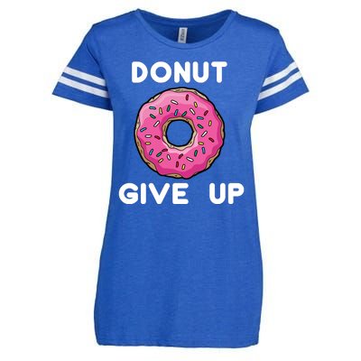 Donut Give Up Enza Ladies Jersey Football T-Shirt