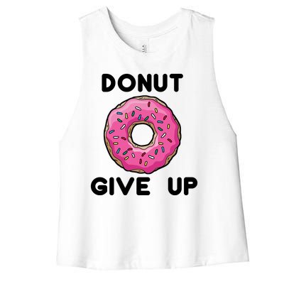 Donut Give Up Women's Racerback Cropped Tank