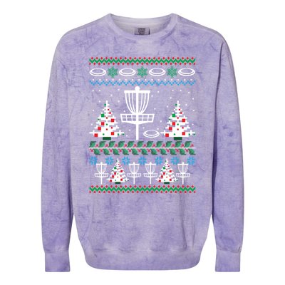 Disc Golf Ugly Christmas Gift Game Holiday Xmas Gift Colorblast Crewneck Sweatshirt