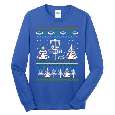 Disc Golf Ugly Christmas Gift Game Holiday Xmas Gift Tall Long Sleeve T-Shirt