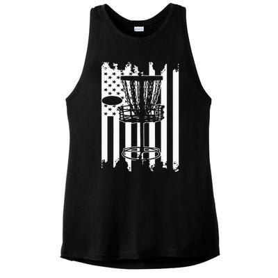 Disc Golf Usa Flag Ladies PosiCharge Tri-Blend Wicking Tank